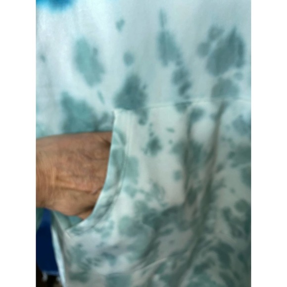 NWT Livi Active Lane Bryant Hoodie Dress 18/20 Blue Tie Dye Pullover Sweatshirt - Picture 5 of 5